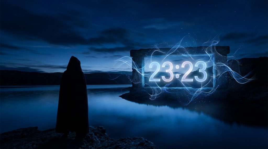 Illustration of the angel Haiaiel symbolizing protection and success at 23h23