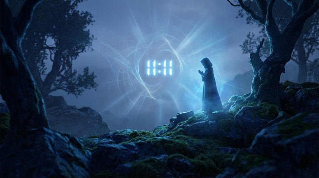 Heures miroires 11h11 symbolisant la connexion spirituelle et le message des anges