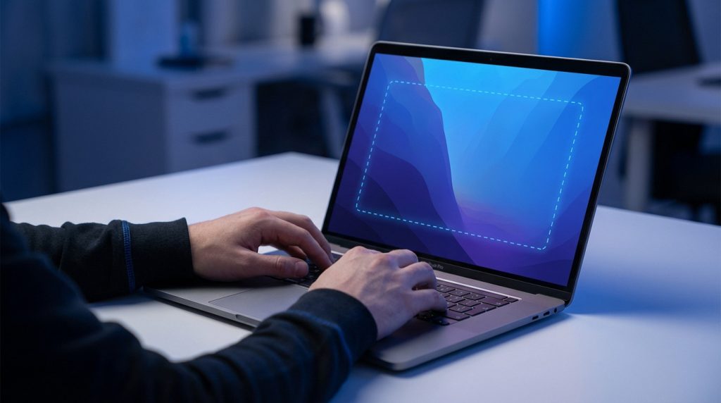 Capture d'écran Mac montrant les raccourcis clavier pour une capture rapide