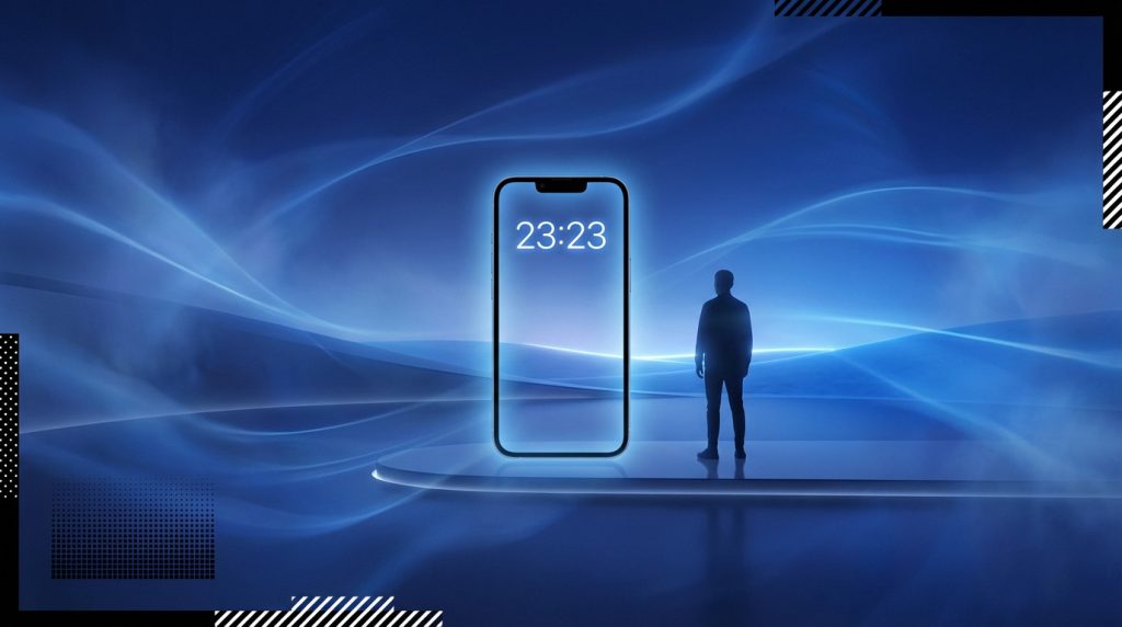 Illustration of the clock showing 23h23, symbolizing new beginnings and synchronicity.
