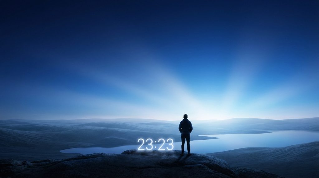 Heure miroir 23h23 symbolisant un nouveau départ et la manifestation de projets audacieux