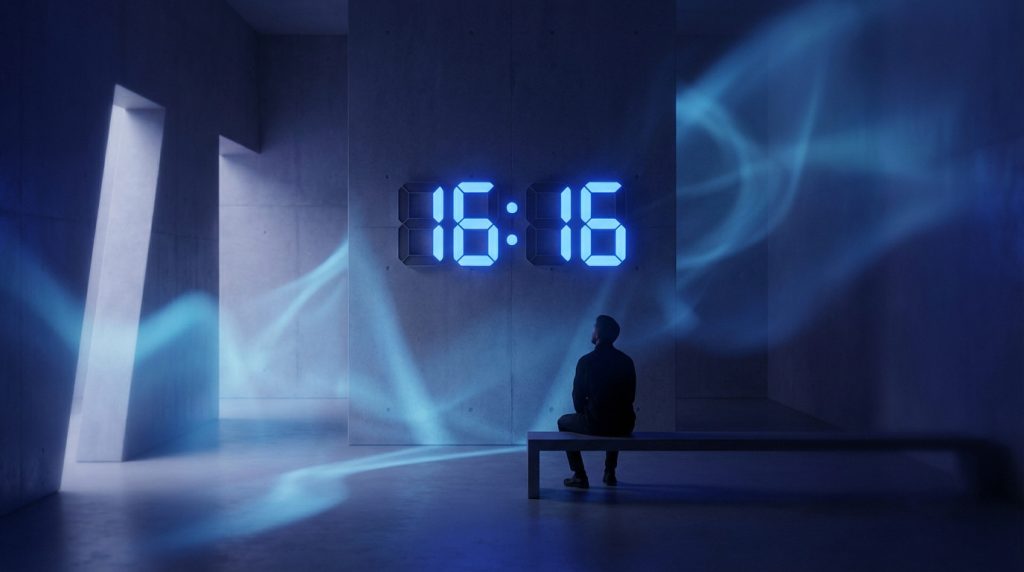 Heure miroir 16h16 symbolisant lâcher-prise et introspection profonde en numérologie
