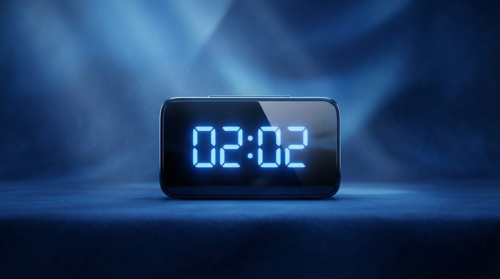 Illustration of the angel Achaiah symbolizing duality and synchronicity at 02h02