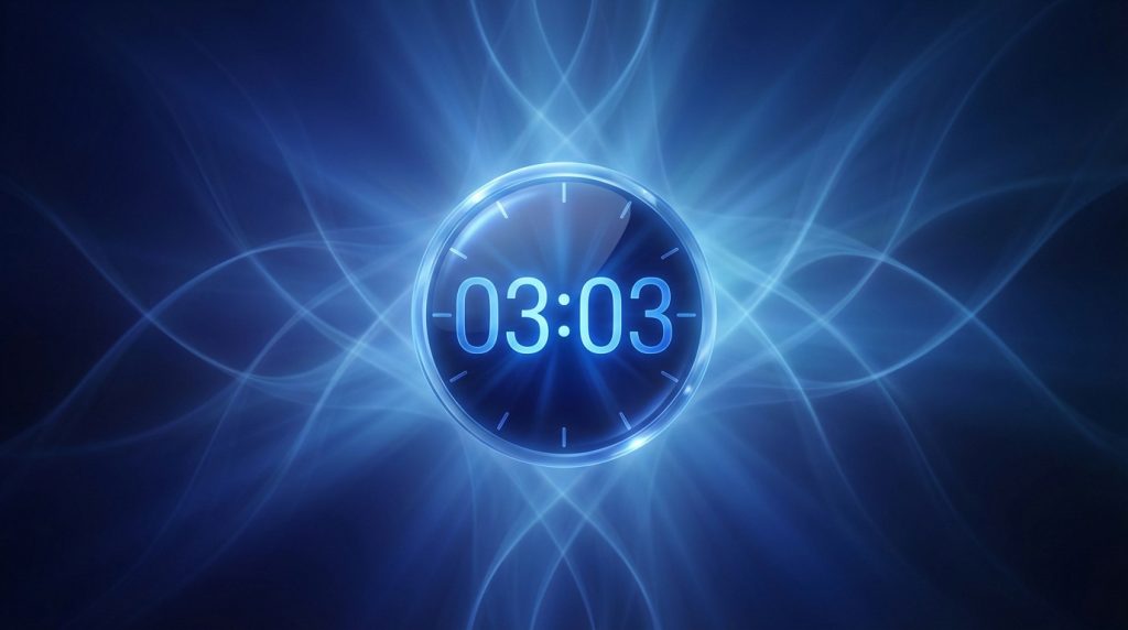 Illustration of 03h03 representing creative awakening and spiritual messages