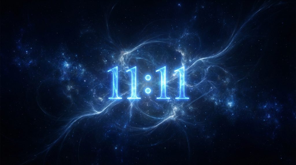 Image symbolizing the spiritual significance of 11:11 and its connection to the universe