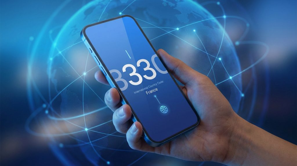 Illustration of international dialing with +33 for French phone numbers