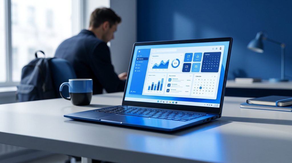 Acer Aspire 1 laptop showcasing its lightweight design and budget-friendly features