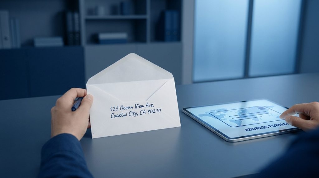 Exemple d'adresse postale anglaise bien formatée pour une livraison réussie