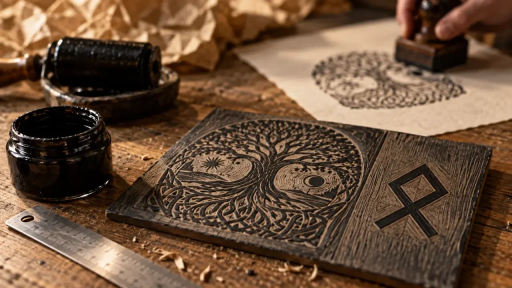 Symbole viking famille : Yggdrasil et racines, transmission